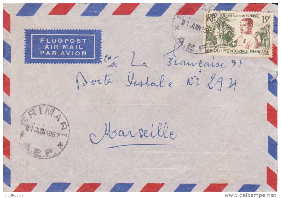 GRIMARI - TRANSIT PAR BANGUI - OUBANGUI - A.E.F - 1956 - COLONIES FRANCAISES - LETTRE - MARCOPHILIE - Sonstige & Ohne Zuordnung