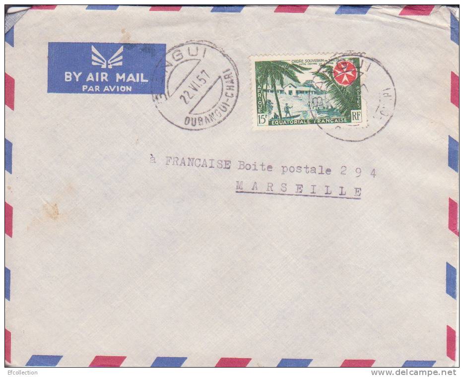 BANGUI - OUBANGUI - CHARI - 1957 - COLONIES FRANCAISES - LETTRE - MARCOPHILIE - Andere & Zonder Classificatie