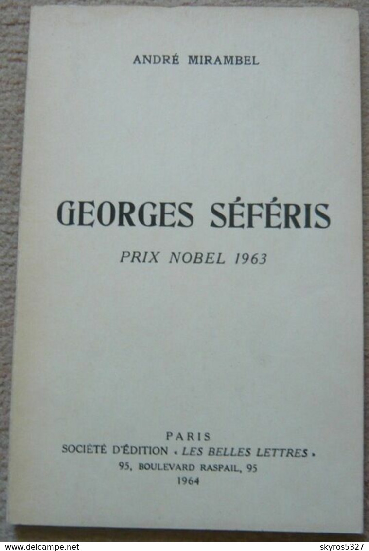 Georges Séféris Prix Nobel 1963 - Andere & Zonder Classificatie