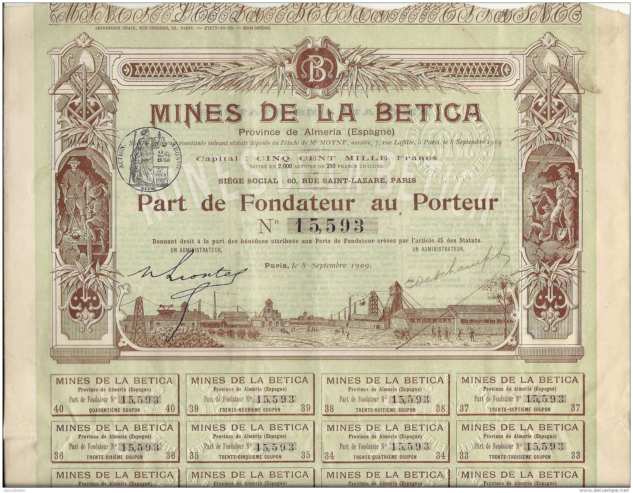 ESPAGNE . MINES DE LA BETICA - Mines