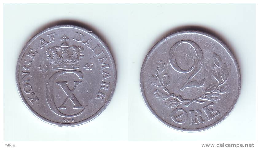 Denmark 2 Ore 1947 - Danimarca