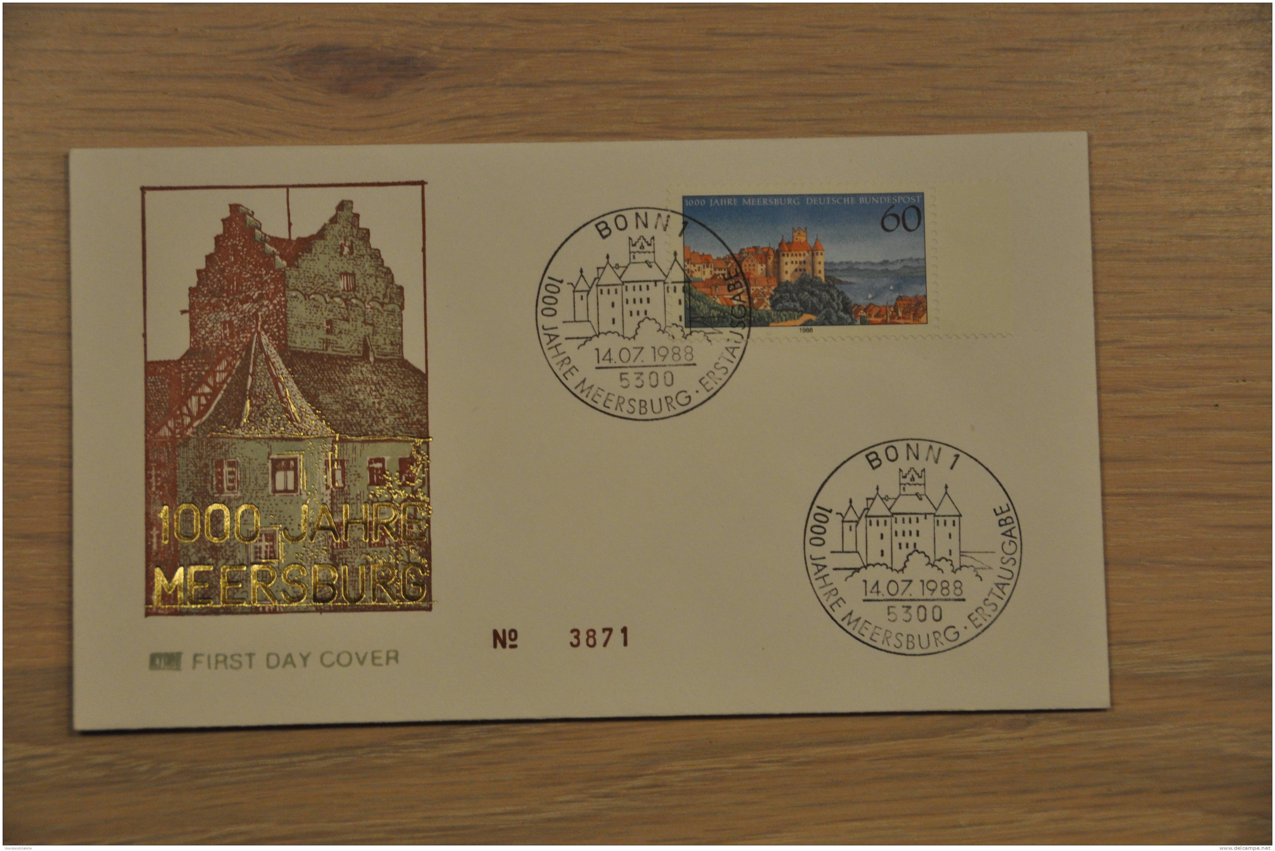 1988 FDC DUITSLAND, GERMANY, ALLEMAGNE ++ MEERSBURG - Brieven En Documenten