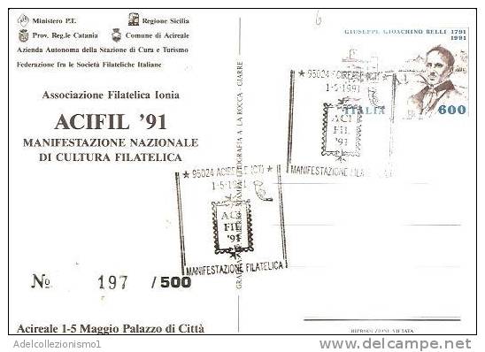 56343)cartolina Illustratoria Acireale - Acifil'91 - Acireale