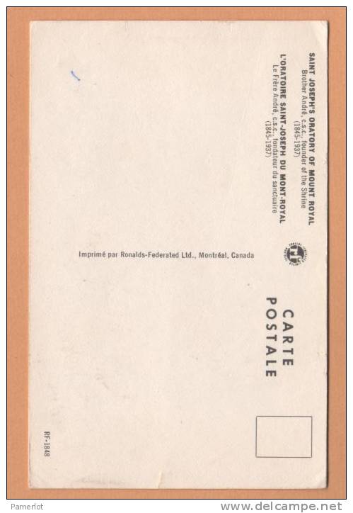 1942 Montreal ( Saint Frère André  )   Quebec Canada Postcard Carte Postale CPA Post Card - Saints