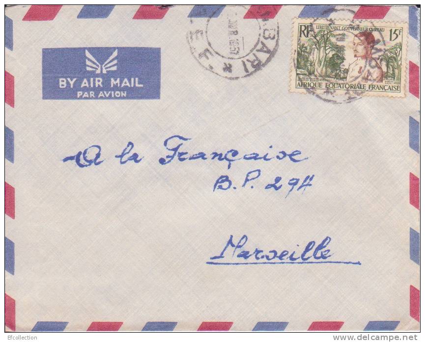 BAMBARI - OUBANGUI - A.E.F - 1957 - COLONIES FRANCAISES - LETTRE - MARCOPHILIE - Other & Unclassified