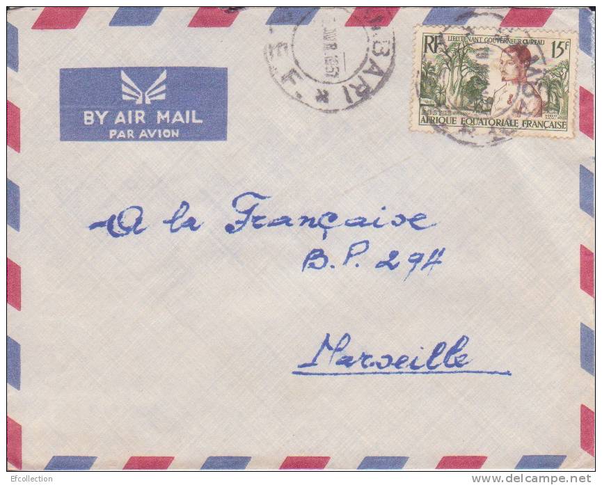 BAMBARI - OUBANGUI - A.E.F - 1957 - COLONIES FRANCAISES - LETTRE - MARCOPHILIE - Andere & Zonder Classificatie