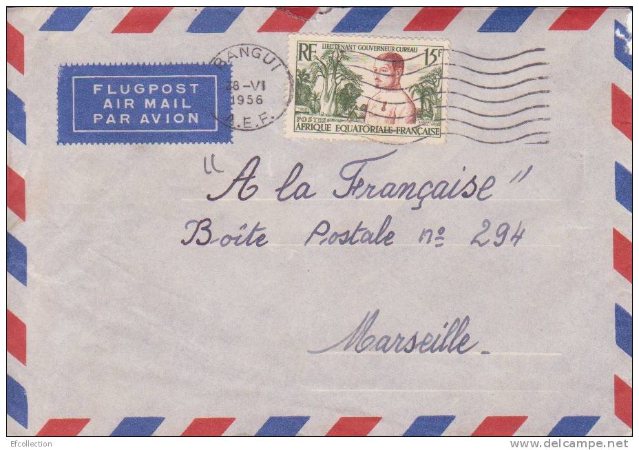 BANGUI - OUBANGUI - A.E.F - 1956 - COLONIES FRANCAISES - LETTRE - MARCOPHILIE - Other & Unclassified