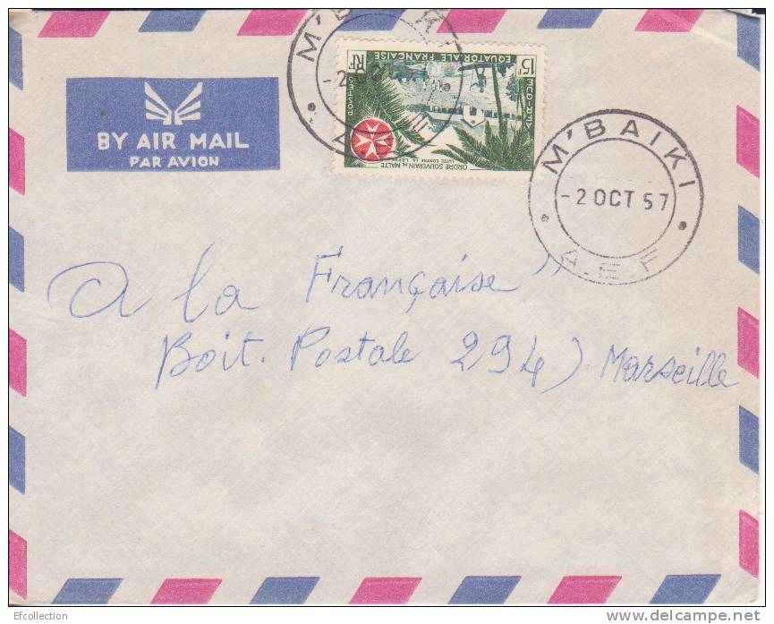 MBAIKI - OUBANGUI - A.E.F - 1956 - COLONIES FRANCAISES - LETTRE - MARCOPHILIE - Other & Unclassified