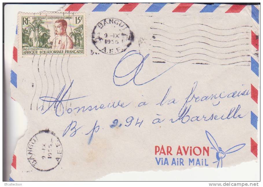 BANGUI - OUBANGUI - A.E.F - 1956 - COLONIES FRANCAISES - DEVANT DE LETTRE - MARCOPHILIE - Other & Unclassified