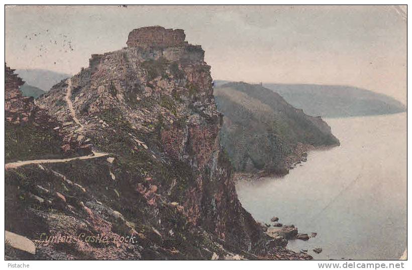 CPA 1908 - England Devon - Lynton Castle Rock - Stamp & Postmark 1908 - 2 Scans - Lynmouth & Lynton