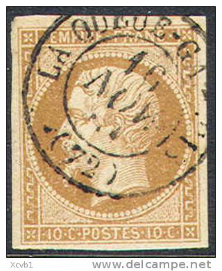 # France   14b, Used, VF, Soind, SCV$ 25.00   (fr014-2, Michel 12.II - 1853-1860 Napoleon III