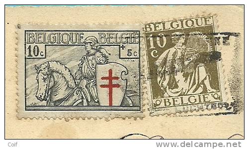 337+394 (surtaxe/toeslagzegel) Op Kaart Met Stempel BRUXELLES - 1932 Cérès Et Mercure