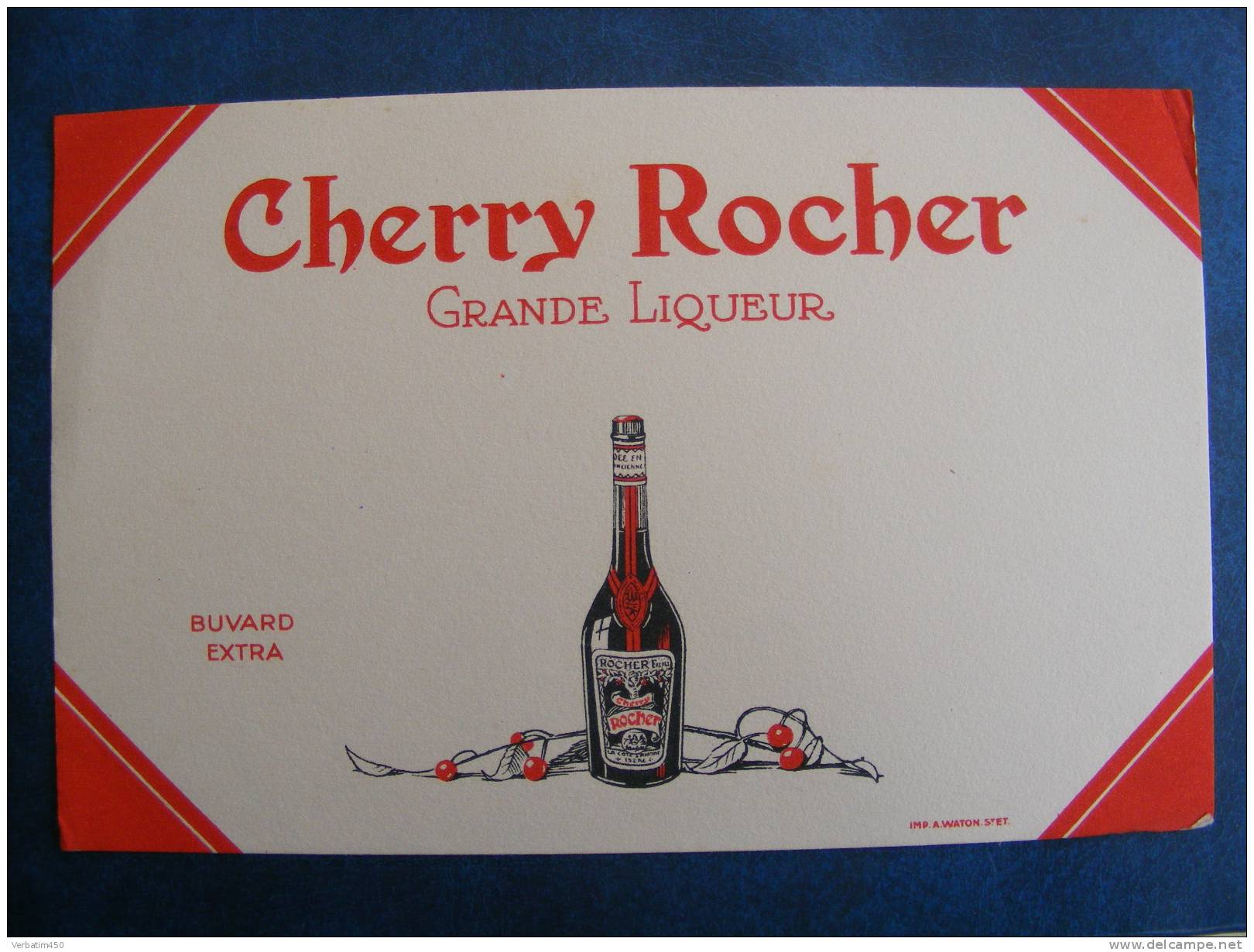 BUVARD...CHERRY ROCHER  GRANDE LIQUEUR..BEL ETAT - Liqueur & Bière