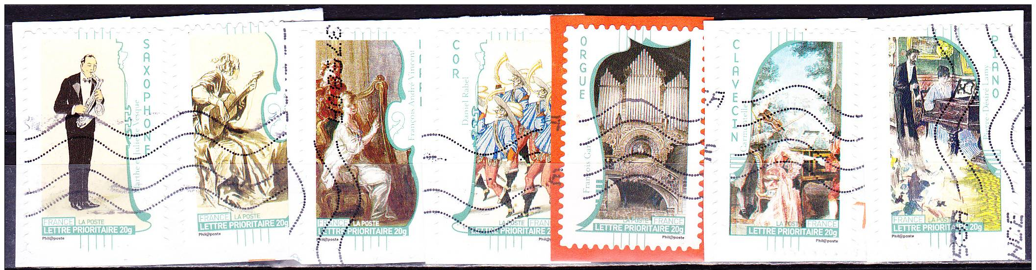 France 7 Timbres Musique En Fête  " Petit Prix" - Oblitérés