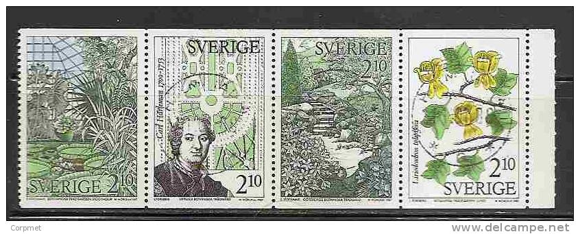 SWEDEN  -  BOTANIC GARDENS  - Block Of 4 SE-TENANT  From The Exploided BOOKLET - Yvert # 1432/5 - VF USED - Blocks & Kleinbögen