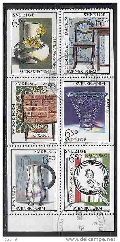 SWEDEN  - SVENSK FORM - Block Of 6 Se-tenant From The Exploided BOOKLET - Yvert # C 1812 - VF USED - Blocs-feuillets