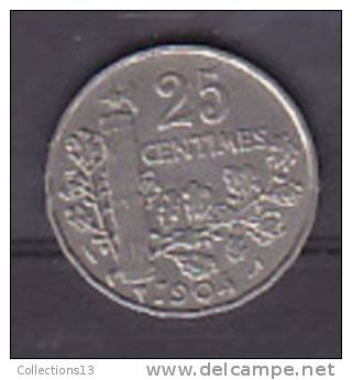 FRANCE - 3eme Republique - 25 Cts Patey - Nickel - 1904 - 25 Centimes