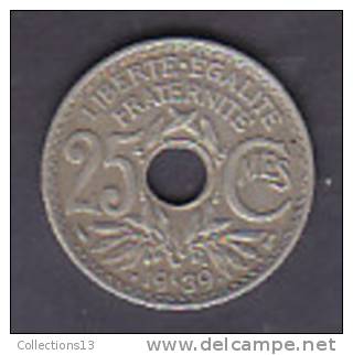 FRANCE - 3eme Republique - 25 Cts Lindauer - Cupro-nickel - 1939 - 25 Centimes