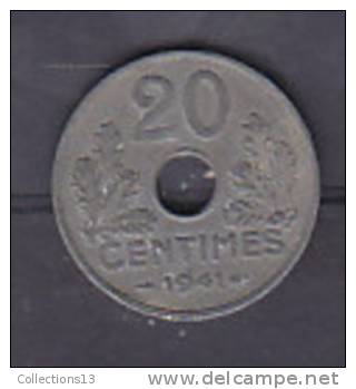 FRANCE - Etat Français - 20 Cts Type 20 - Zinc- 1941 - 20 Centimes