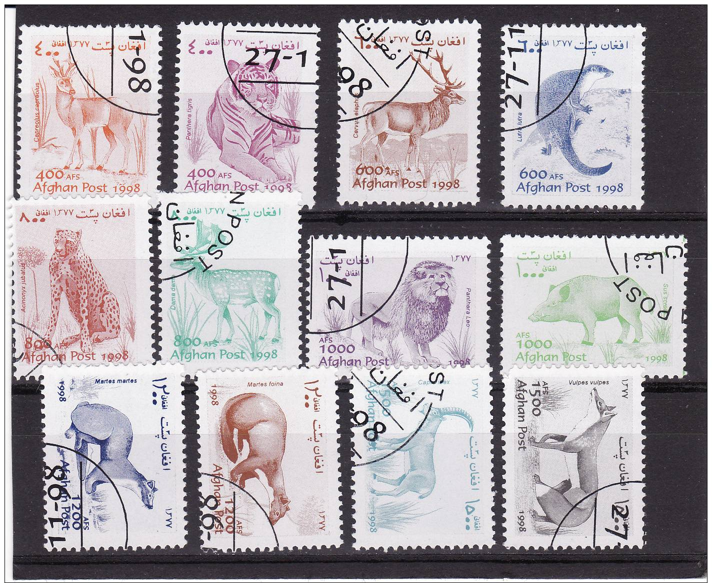 1998 Afghanistan Selection, Animals, Cancelled/used - Afghanistan