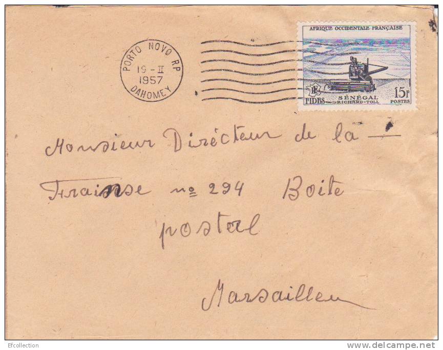 PORTO NOVO R.P - DAHOMEY - 1957 - COLONIES FRANCAISES - DEVANT DE LETTRE - MARCOPHILIE - Covers & Documents