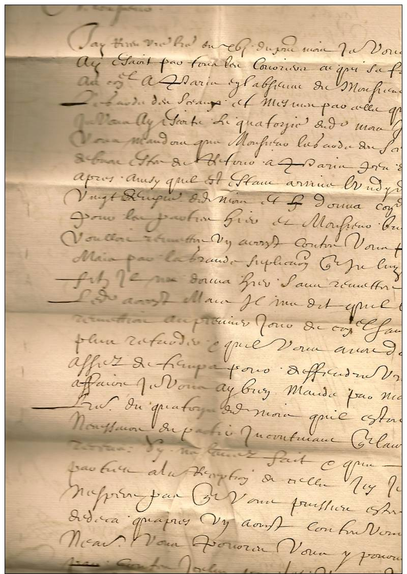 Histoire De La Poste,2 Lettres Taxe En Sols Et Deniers,de Carcassonne 1675,et Taxe En Patards 1635 - ....-1700: Précurseurs