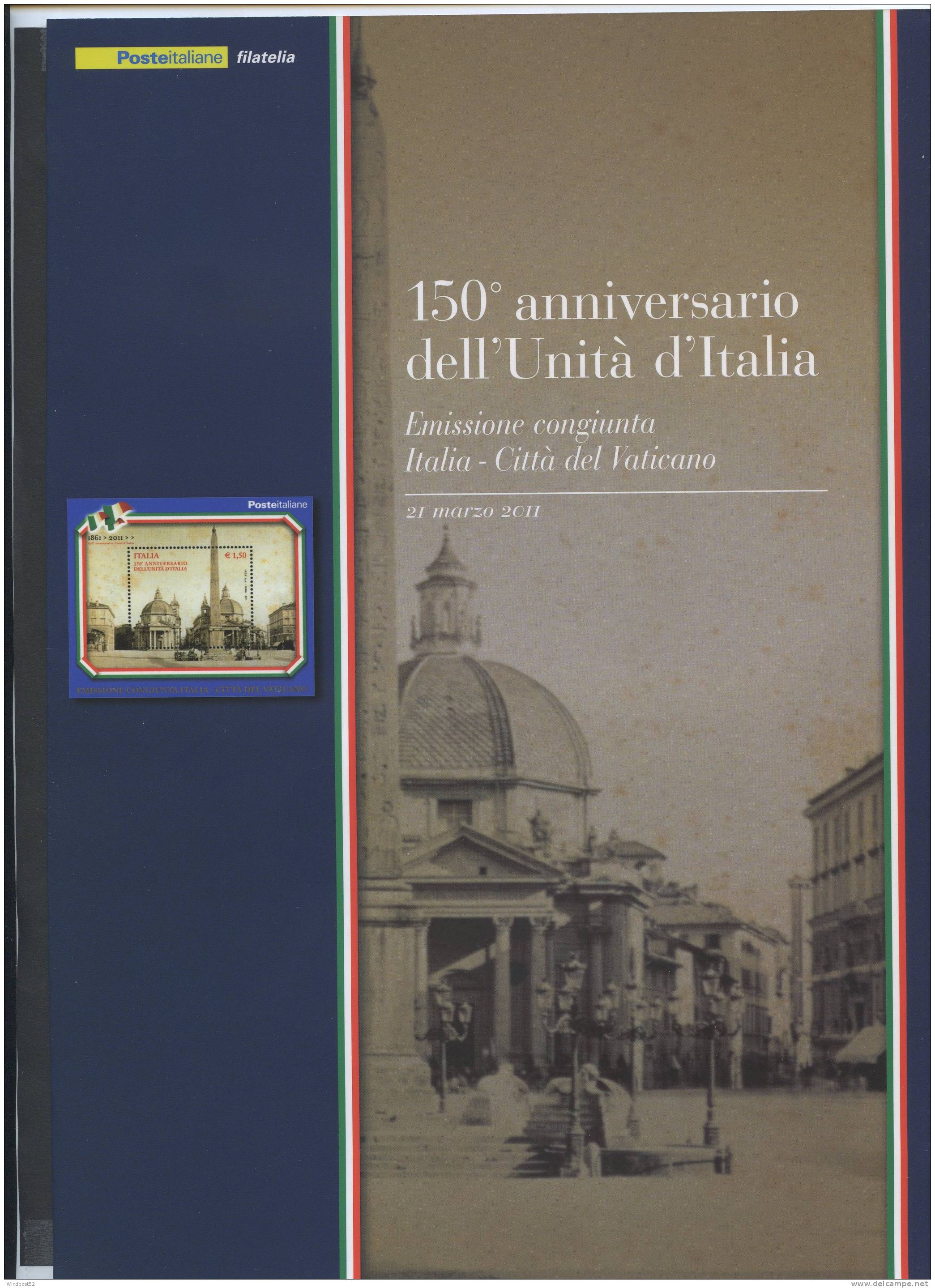 ITALIA FOLDER 2011 150° ANNIVERSARIO DELL´UNITA´ D´ITALIA - 644 - Presentation Packs