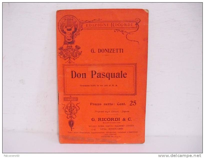 G.Donizetti / DON  PASQUALE - Libros Antiguos Y De Colección