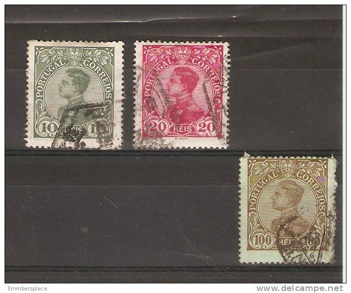 PORTUGAL - 1910 KING MANUEL GROUP OF 3 STAMPS USED (see Description) - Used Stamps
