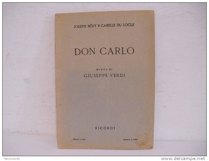 G.Verdi / DON  CARLO - Alte Bücher