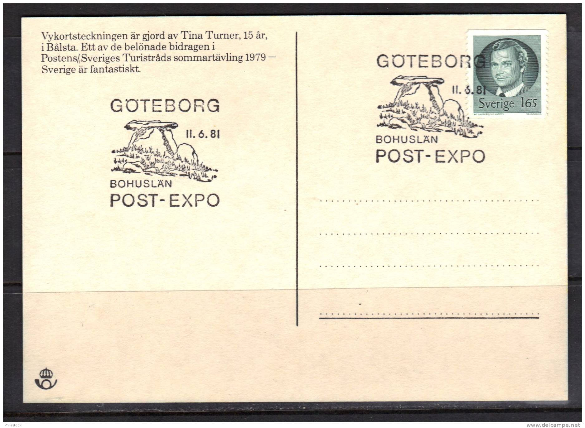 SUEDE 1981 CP Expo Philatélique - Proofs & Reprints