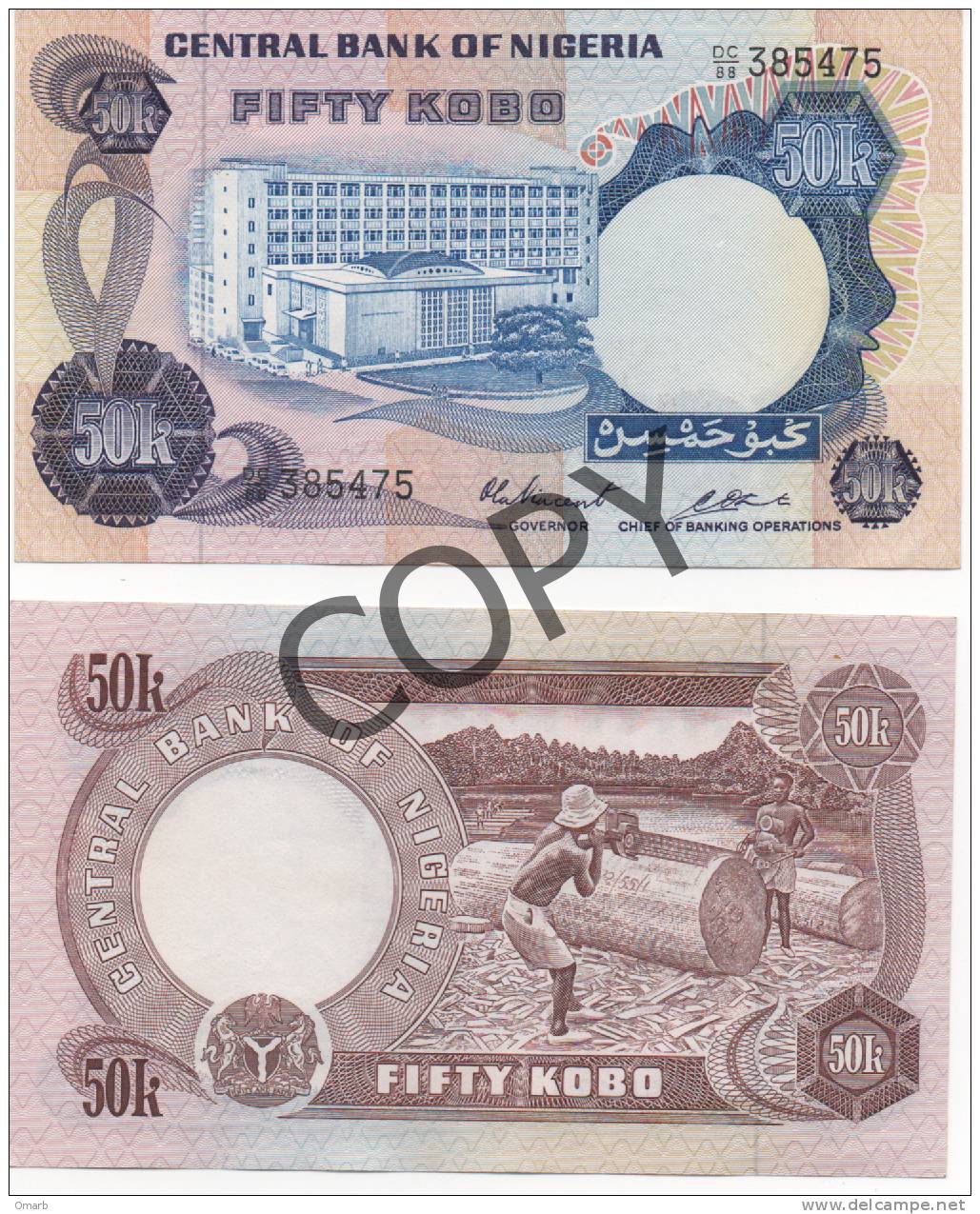 Ban006 Nigeria, Banconota | Banknote | Billet | 50 Kobo Uncirculated - Nigeria