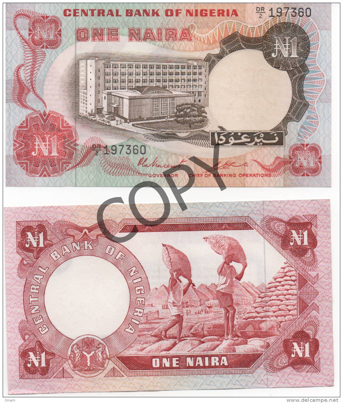 Ban007 Nigeria, Banconota | Banknote | Billet | 1 Naira - Nigeria