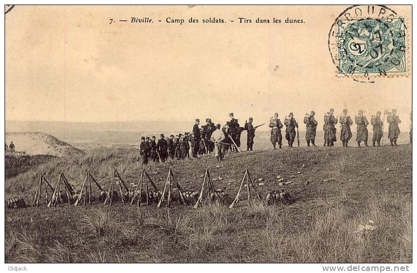BIVILLE Camp Des Soldats Tirs Dans Les Dunes - Autres & Non Classés