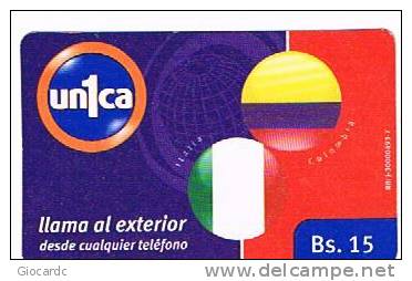 VENEZUELA - CANTV (GSM RECHARGE) - UN1CA -  FLAGS (ITALIA, COLOMBIA) CODE CI081106  -   USED  -  RIF. 2143 - Venezuela