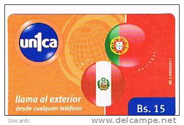 VENEZUELA - CANTV (GSM RECHARGE) - UN1CA -  FLAGS (PERU', PORTUGAL) CODE CI081102  -   USED  -  RIF. 2145 - Venezuela