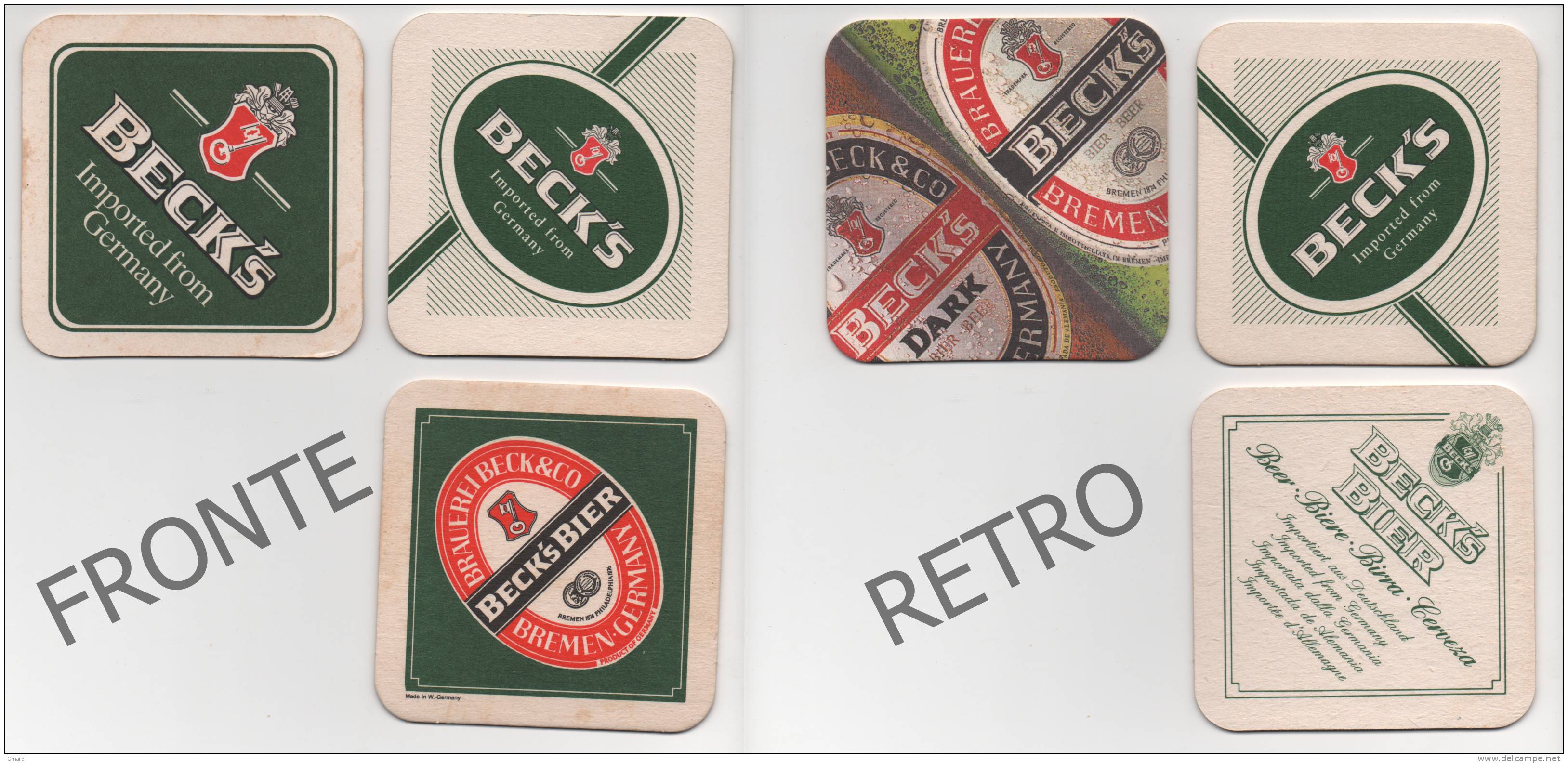 Boc002 BECK´S | Sottoboccale Birra - Beer Mats - Sous-bocks - Bierdeckel - Portavasos - Coaster - Bierdeckel