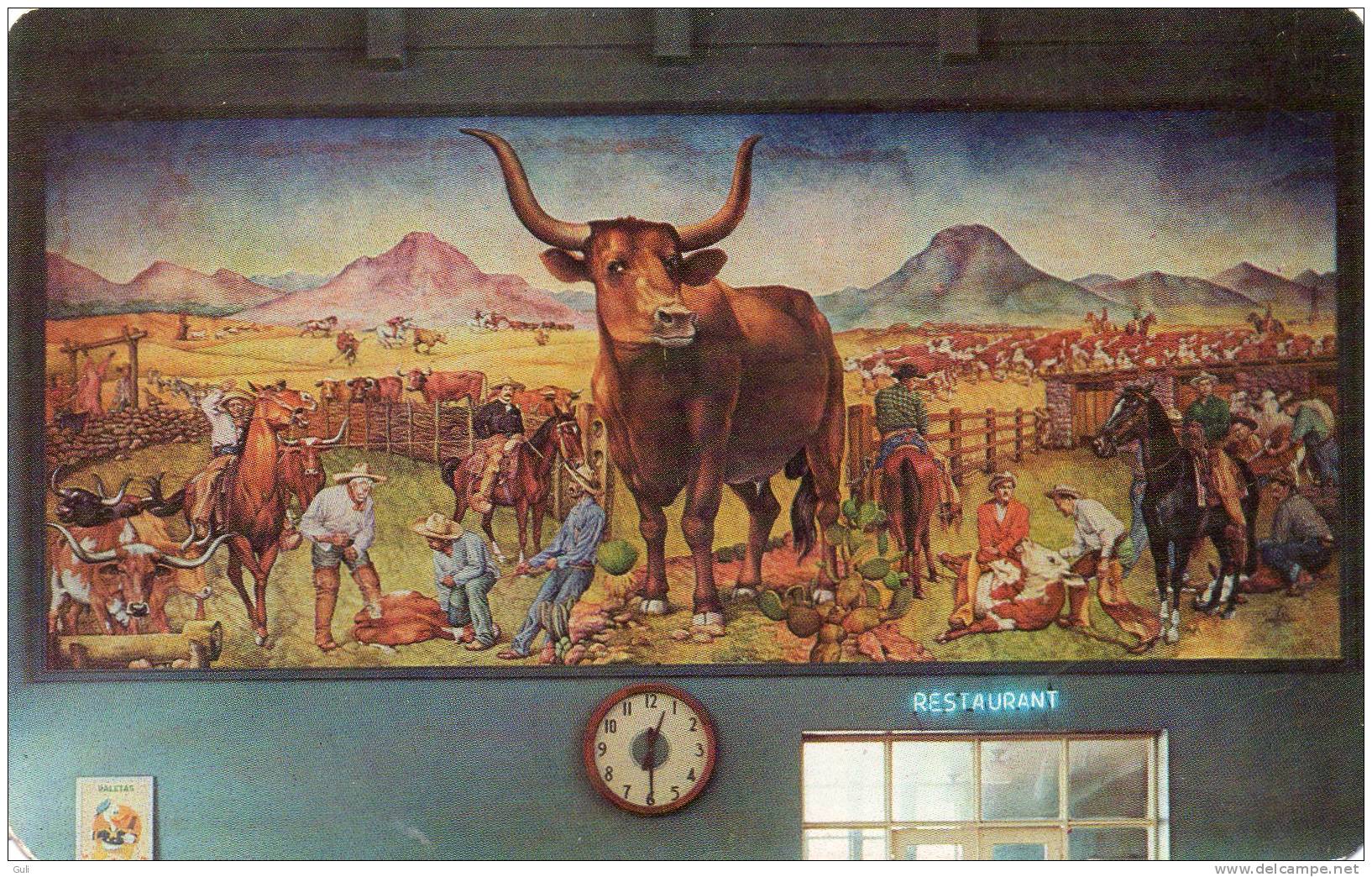 MEXICO Mexique Chihuahua Mural In The Railway Station ( Historia De La Ganaderia Stock Raising) PRIX FIXE - Mexique