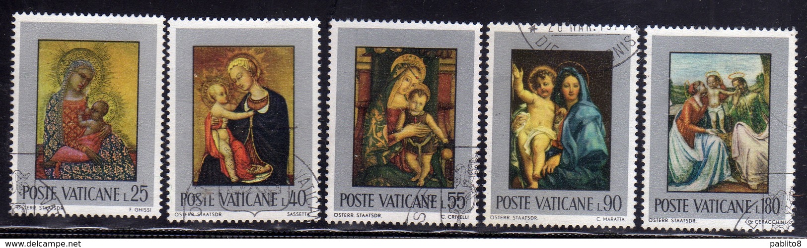 CITTÀ DEL VATICANO VATICAN VATIKAN 1971 LA FAMIGLIA THE FAMILY SERIE COMPLETA COMPLETE SET USATA USED OBLITERE' - Oblitérés