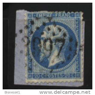 France N° 22  Oblitération GC GROS CHIFFRES  N° 3997  // TOURS - 1862 Napoleon III