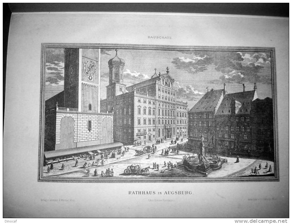 RATHAUS IN AUGSBURG, BAYERN, **1880**, 9 LICHTDRUCKE, 46 X 32 CM, ORIGINAL, VERY RARE !! - Altri & Non Classificati