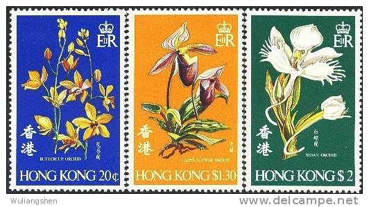 AA0282 Hong Kong 1977 Orchids 3v MNH - Ongebruikt