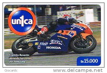 VENEZUELA - CANTV (GSM RECHARGE) - UN1CA - MOTORCYCLING: FRANKLIN REVERON  15000 -   USED  -  RIF. 2149 - Moto