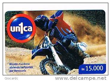 VENEZUELA - CANTV (GSM RECHARGE) - UN1CA - MOTOCROSS: NICOLAS CARDONA -   USED -   RIF. 2148 - Moto