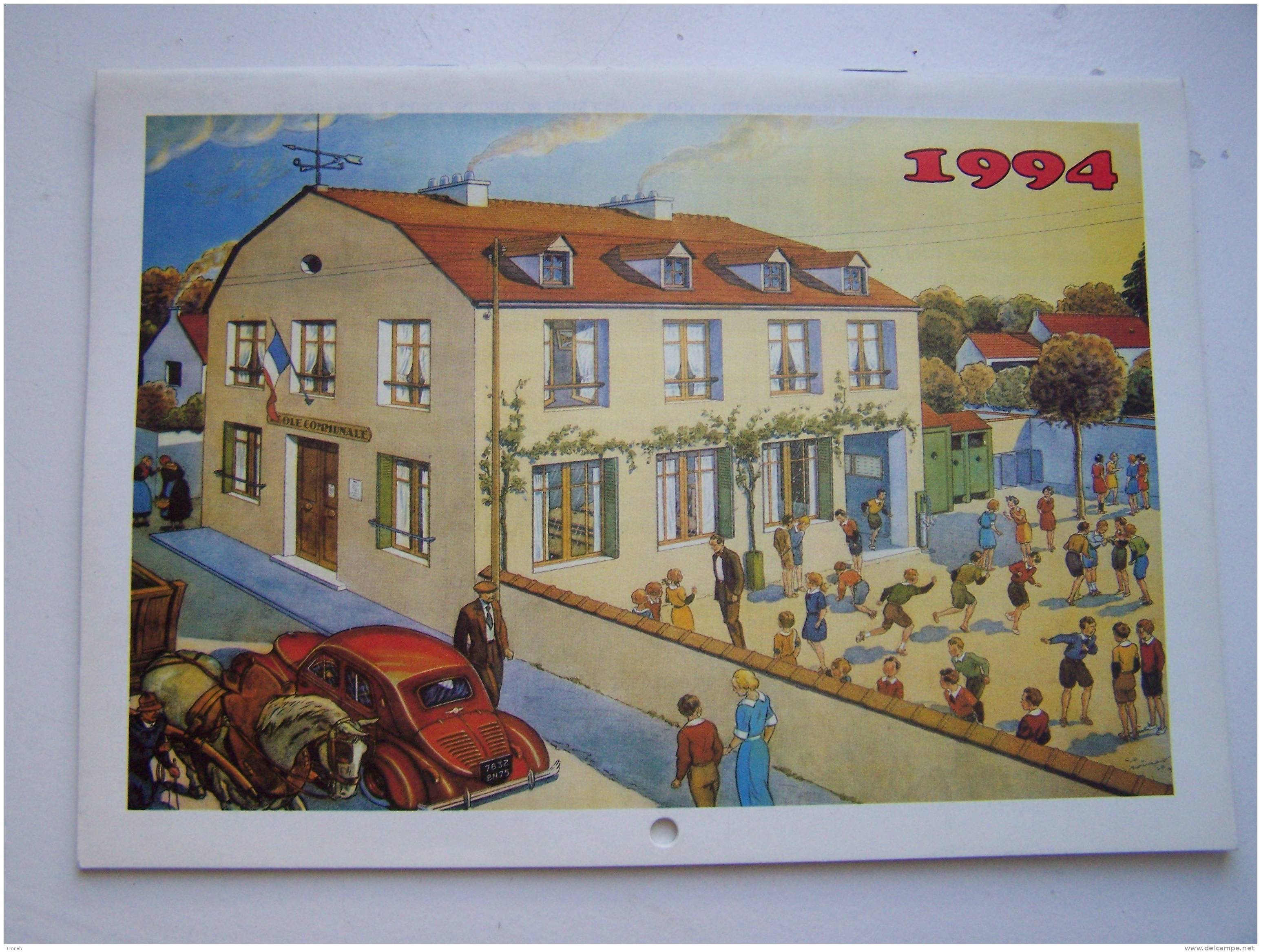 CALENDRIER 1994 - OFFICE CENTRAL DE LA COOPERATION A L ECOLE - Illustrations - Grand Format : 1991-00