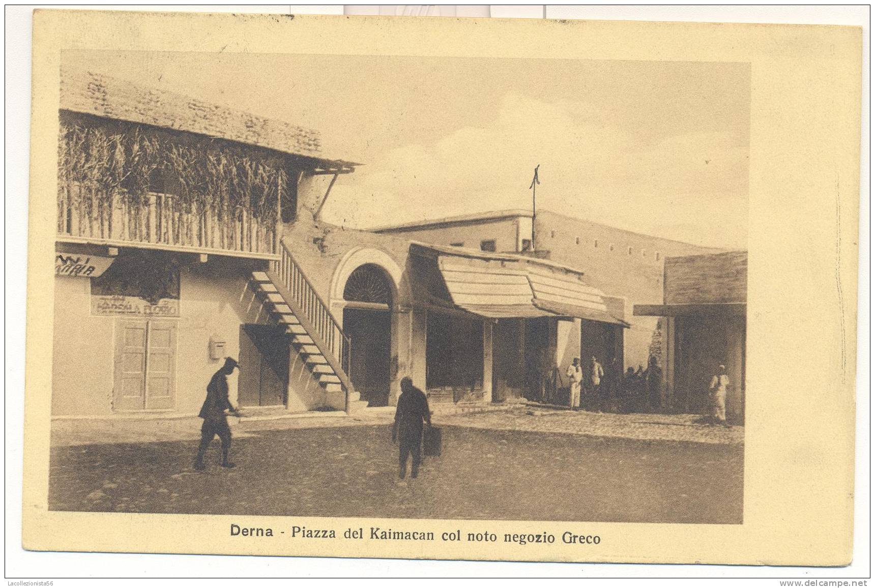 360-DERNA(LIBIA)-EX COLONIE ITALIANE-NEGOZIO GRECO-ANIMATA-1912-FP - Altre Guerre