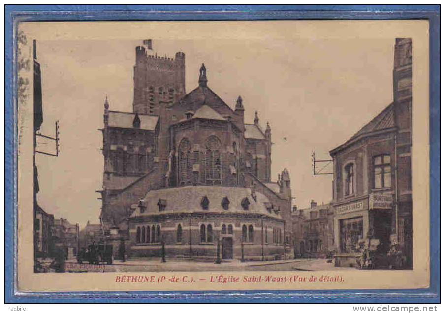 Carte Postale 62. Bethune   Bazar St-Vaast Et L'église Très Beau Plan - Bethune