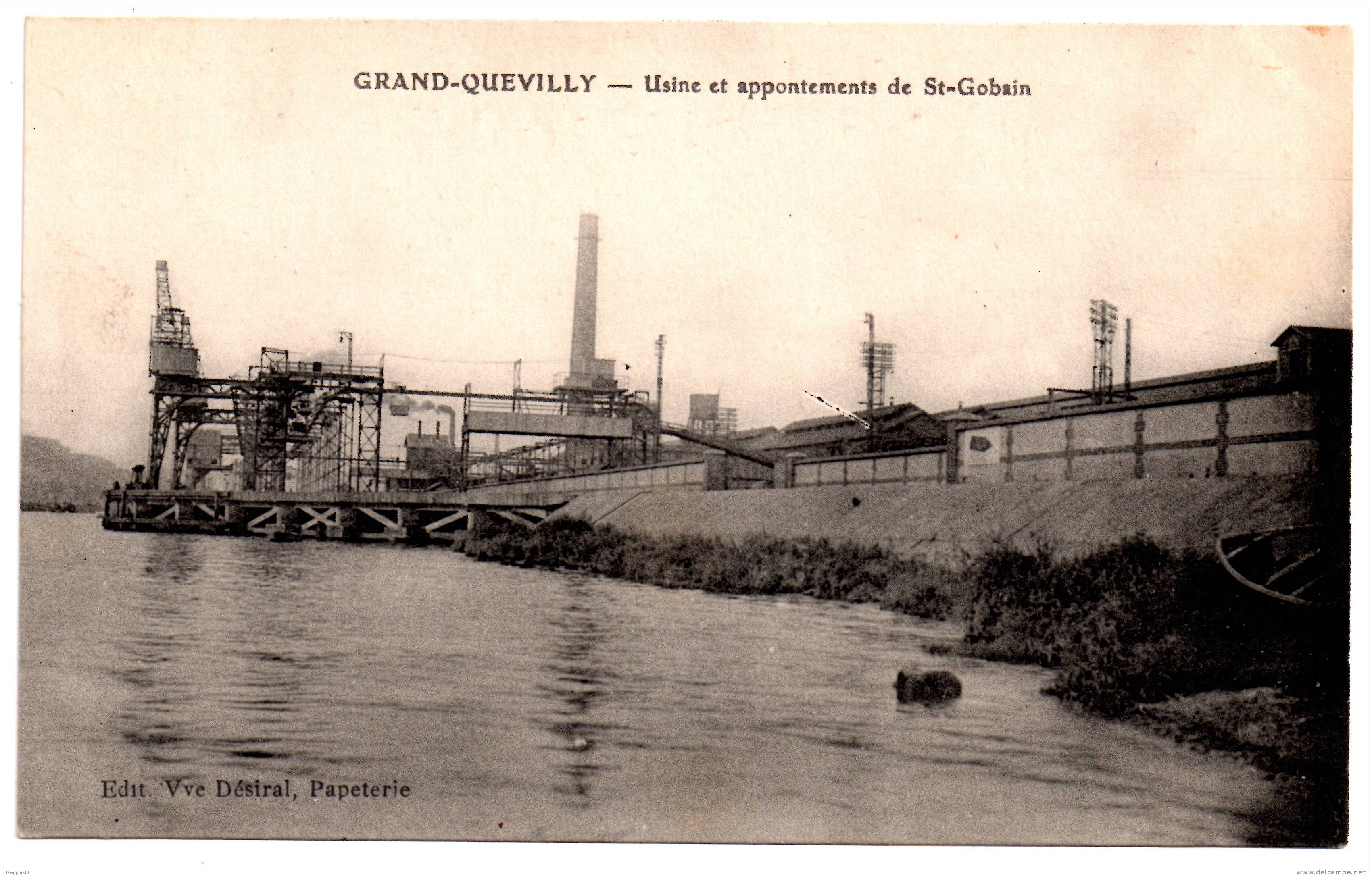 CPA 76 Le Grand Quevilly Usine Et Appontements De Saint Gobain - Le Grand-quevilly