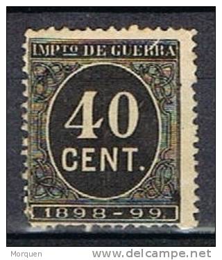 Impuesto De Guerra 40 Cts 1898, VARIEDAD Impresion * - War Tax