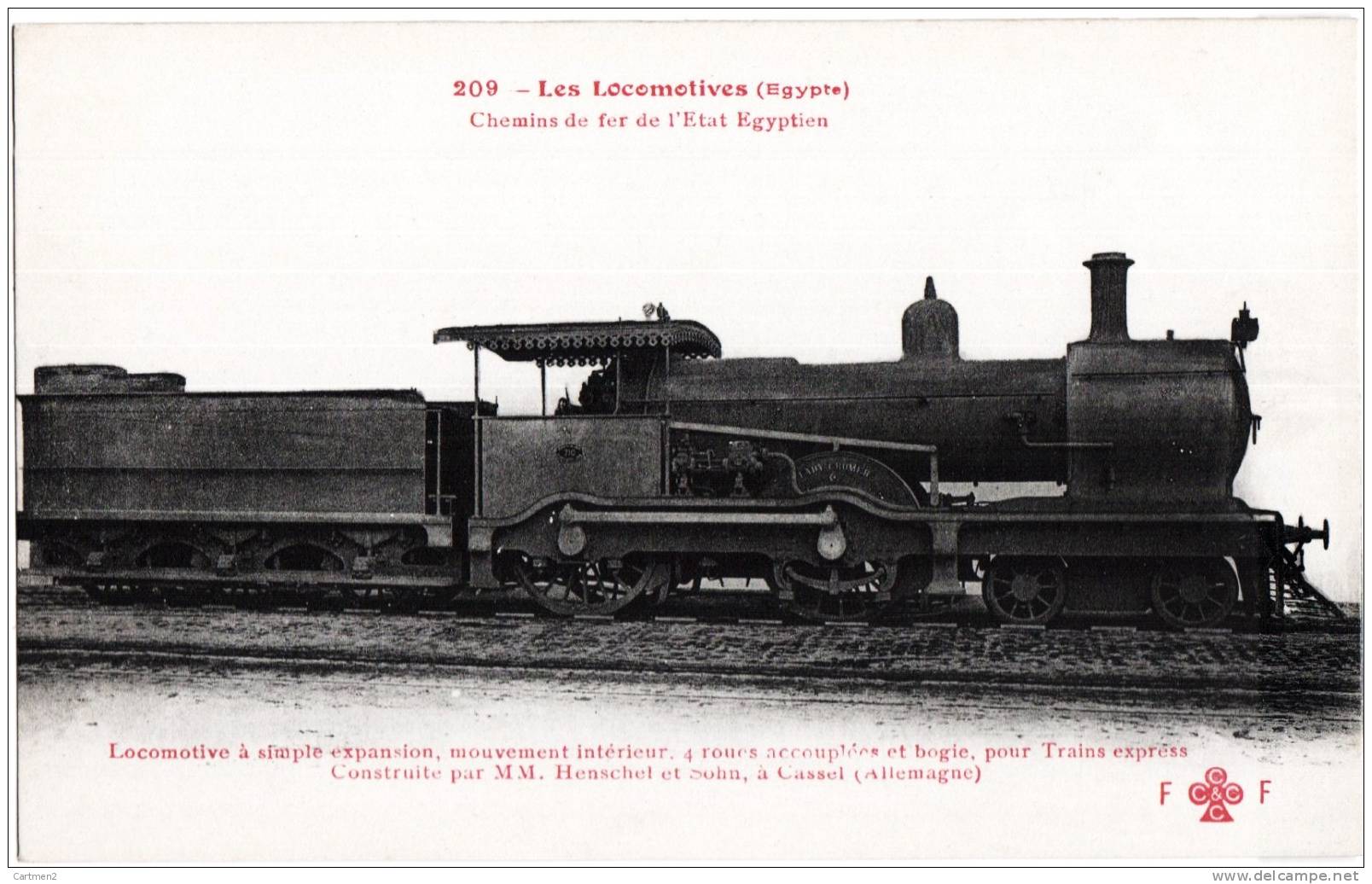 LES LOCOMOTIVES CHEMINS DE FER DE L'ETAT EGYPTIEN EGYPTE MM. HENSCHEL ET SOHN CASSEL ALLEMAGNE - Trains